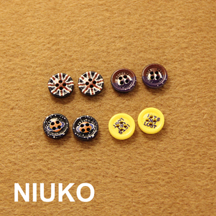 niuko两眼树脂塑料小钮扣子衬衫纽扣彩色，欧美英伦风格时尚男女扣