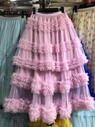 日单定制2024流行裙子设计感小众粉色蛋糕，裙女小个子粉色半身裙