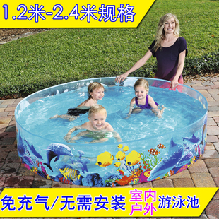 儿童家用游泳池小孩戏水池户外钓鱼宝宝玩水池家庭大号折叠免充气