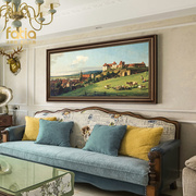 客厅装饰画美式挂画世界名画沙发背景墙复古壁画餐厅欧式风景油画