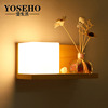 现代卧室壁灯床头灯实木，现代中式过道走廊玄关，创意韩式木质壁灯饰