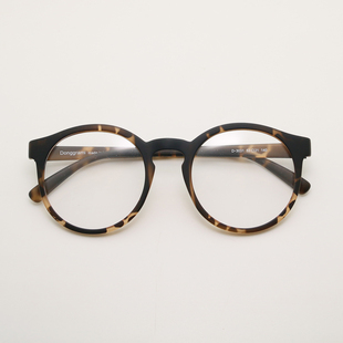 大圆框眼镜架韩国tr90豹纹色超轻板材，近视框文艺男女适用可配度数