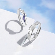 原创龙凤情侣对戒925纯银戒指，一对款小众，设计感刻字情人节礼物女