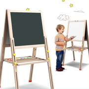 高档儿童画板木制多功能双面磁性画写板 支架式折叠实木升降画架