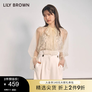 LILY BROWN春夏款 仙女薄纱透视性感蝴蝶结衬衫LWFT221147