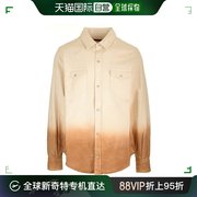香港直邮潮奢 Alanui 男士 渐变效果弧形下摆牛仔衬衫 LMYD007R24