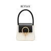 KEYLEE手提斜挎包mini真皮原创设计精致高级质感潮流黑白撞色包包