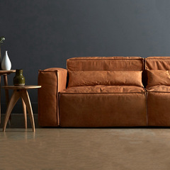 高档美式皮艺沙发复古科技布家用客厅纳帕牛皮超纤皮上海家具