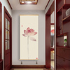 新中式挂画定制卷轴画装饰画，荷花图玄关卧室，餐厅墙壁画布艺画墙画