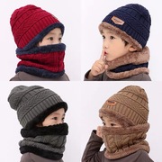 儿童帽子羊毛加绒宝宝，秋冬护耳保暖帽子围巾，两件套男女童围巾围脖