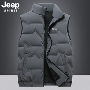 jeep吉普羽绒马甲，男冬季轻薄保暖羽绒服背心，大码外穿休闲运动外套