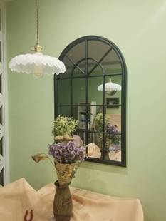 墙面装饰挂镜框欧式复古铁艺假窗镜，壁饰圆弧窗户床头挂饰壁景客厅