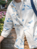 几立春季纯棉长袖，花色日系复古个性，水洗百搭印花衬衫男