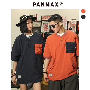 PANMAX大码男装加大短袖休闲美式潮牌百搭透气男帅夏DD-TS0807