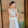 白色吊带背心女内搭短款夏季复古蕾丝新中式打底汉服女装上衣
