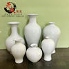 景德镇陶瓷器花瓶高白釉(高白釉，)纯白色胎素色葫芦，形瓶客厅摆件花瓶装水瓶