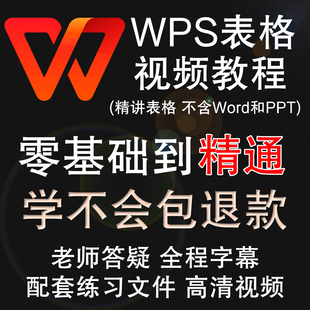 WPS表格视频教程Office Excel办公软件函数零基础入门到精通课程