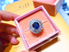 日本制 PT900钻石 3.5克拉皇家蓝宝石戒指 配国际证书 奢华大配钻