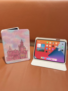 ins风粉色烟花城堡适用苹果平板保护套卡通ipad10360度旋转式Air4/5带笔槽10.9寸女款mini6保护套12.9寸