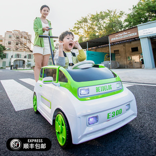 儿童电动车四轮遥控汽车可坐人男女，小孩1-3岁摇摆玩具车宝宝童车