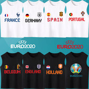 2021欧洲杯无袖t恤法国德国意大利西班牙葡萄牙英格兰国家队足球