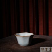 台湾茶具晓芳窑早期汝窑杯王天青，开片八方杯茶杯晓芳窑汝窑杯
