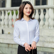 品质衬衫女防走光长袖职业正装上班工作服春款打底女装白色女衬衣