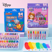 迪士尼蜡笔24色儿童彩笔套装36色可水洗旋转炫彩棒水溶性画画笔彩绘棒12色幼儿园宝宝手绘油画棒