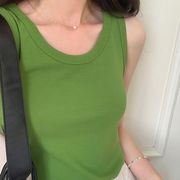 纯色打底吊带小背心女2024浅绿色，内搭夏季遮副乳外穿上衣