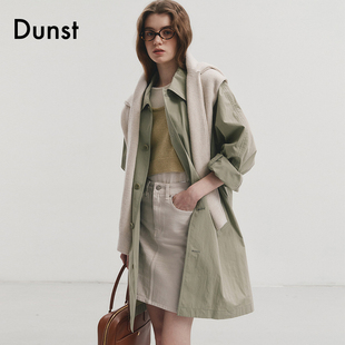 Dunst2024春季半长款风衣女士宽松百搭通勤棉质外套UDTR4A201