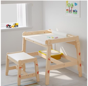 IKEA宜家家具国内福丽萨特 儿童书桌 可调节 儿童长凳 可调节