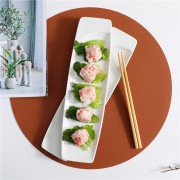 白色陶瓷创意小吃盘家用寿司，盘子长方盘，日式饺子盘西餐点心盘子