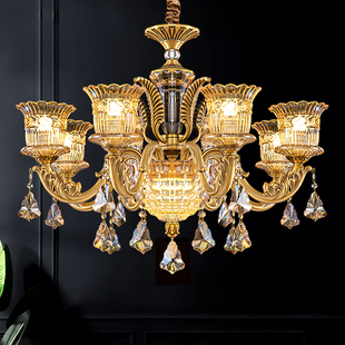 澳米欧式吊灯全铜客厅，灯餐厅卧室，美式纯铜水晶灯奢华大气别墅灯