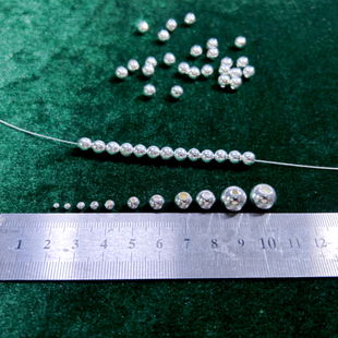 s925纯银珠子散珠圆珠泰银配件，隔珠diy手工水晶，手链项链饰品材料