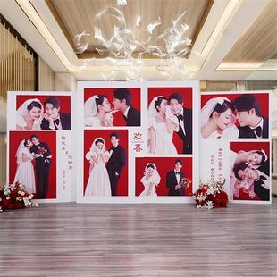 结婚定制kt板照片订婚宴背景墙布置婚庆装饰婚礼酒店场景全套用品