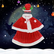 儿童圣诞服装儿童圣诞老人衣服配件配饰 圣诞老人围巾圣诞小披肩