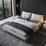 布艺床现代简约轻奢1.5米小户型卧室软靠包实木床储物科技布软床