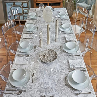 美式轻奢桌布全棉提花高级感餐桌布灰白色长方形现代欧式茶几台布