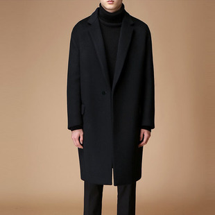 2023秋冬羊绒大衣，男士中长款宽松呢子大码外套，潮韩版休闲风衣