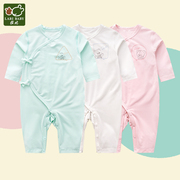 拉比新生婴儿蝶衣0-3-6月宝宝和尚服蝴蝶衣睡衣婴儿哈衣长袖绑带