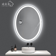成泰龙浴室镜led带灯镜智能，厕所卫浴镜，椭圆化妆镜壁挂卫生间镜子