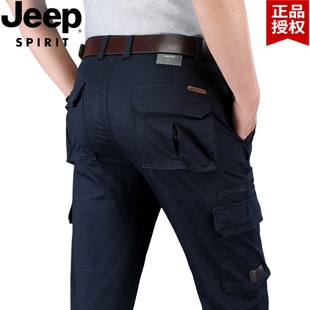 jeep男装工装裤，春夏季2024宽松休闲男裤子