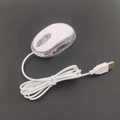  迷你有线光电鼠标 USB有线白色透明光学滑鼠定制