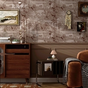 美式复古壁纸墙纸客厅卧室电视，背景墙法式壁画墙贴自粘防水可定制