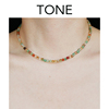 tone天然彩色玛瑙串珠项链，叠戴小众独特法式气质，锁骨链颈链春夏