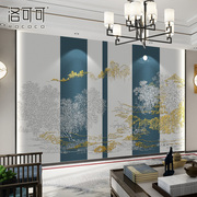 新中式墙布客厅沙发背景墙，壁纸电视墙壁布，茶室卧室3d肌理山水壁画