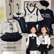 陈大猪女宝宝套装秋季2023小童时髦洋气连衣裙，婴儿多件套套装