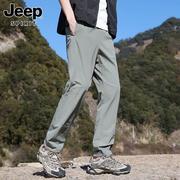 jeep吉普休闲裤男士夏季新薄款宽松直筒工装裤，冰丝运动长裤子男裤