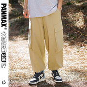 panmax大码男装潮牌直筒，美式多口袋休闲工装长裤夏季宽松