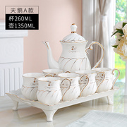 欧式水杯套装陶瓷，高档客厅杯具家庭简约茶壶，茶具茶杯家用杯子套装